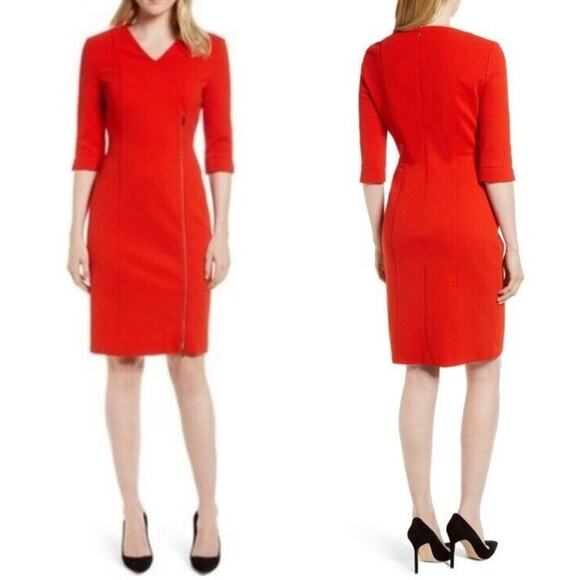 Hugo Boss Deazema Twill Jersey Sheath Dress Womens Size 6 (1003)
